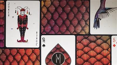 Marvelous Hummingbird Feathers (Red) Playing Cards by Marvelous Decks
