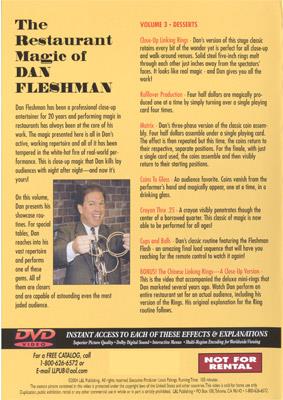 Restaurant Magic Volume 3 by Dan Fleshman - DVD