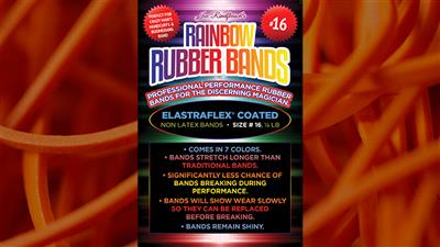 Joe Rindfleisch's SIZE 16 Rainbow Rubber Bands (Daniel Garcia - Orange Pack  ) by Joe Rindfleisch - Trick