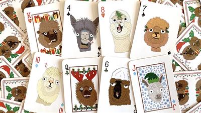 Alpaca Christmas Kids Playing Cards