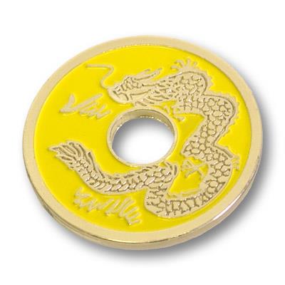 Chinese Coin (Yellow - Half Dollar Size) by Royal Magic - Trick