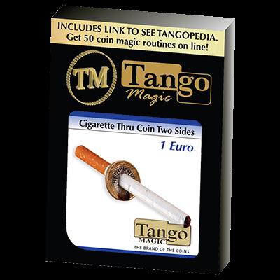 Cigarette Thru Coin Two Sides 1 Euro by Tango - Trick (E0063)