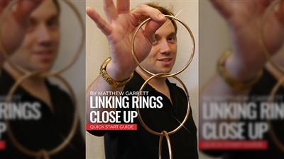 Close Up Linking Rings GOLD (BLUE BAG) (Gimmicks & DVD, SPANISH and English) by Matthew Garrett - Trick