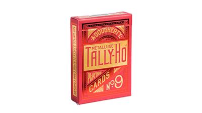 Tally-Ho Red (Circle) MetalLuxe Playing Cards by US Playing Cards