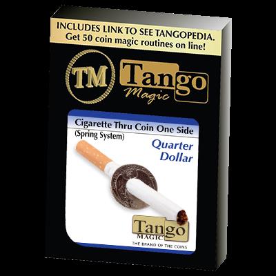 Cigarette Thru Quarter (One Sided) D0013 by Tango Magic - Trick