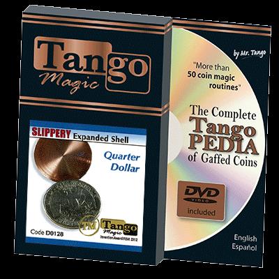 Slippery Shell Quarter (w/DVD)(D0128) by Tango Magic - Tricks