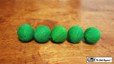 Crochet 5 Ball combo Set (1''/Green) by Mr. Magic - Trick