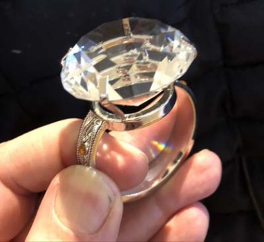 Comedy Jumbo Diamond Style Ring approx 40mm Diameter