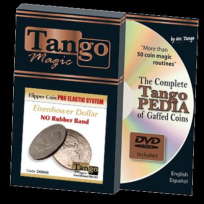 Flipper Coin Pro Elastic System (One Dollar DVD w/Gimmick)(D0088) by Tango - Trick