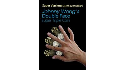 (Super Version) Double Face Super Triple Coin, Eisenhower Dollar Size by Johnny Wong - Trick