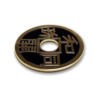 Chinese Coin (Black - 3'' Jumbo Size) by Royal Magic - Trick