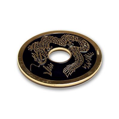 Chinese Coin (Black - 3'' Jumbo Size) by Royal Magic - Trick
