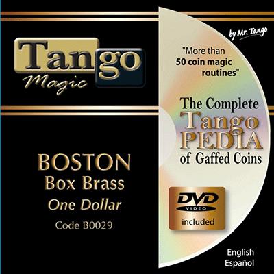 Boston Coin Box (Brass One Dollar w/DVD)(B0029) by Tango Magic - Trick