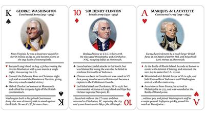 Famous Generals of the American Revolution Playing Cards