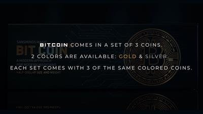 The Bit Coin Gold (3 coin set and Online Instructions) by SansMinds - Trick