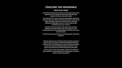 Creating the Impossible by Chris Wardle and James Ward - Book