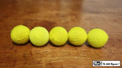 Crochet 5 Ball combo Set (1''/Yellow) by Mr. Magic - Trick
