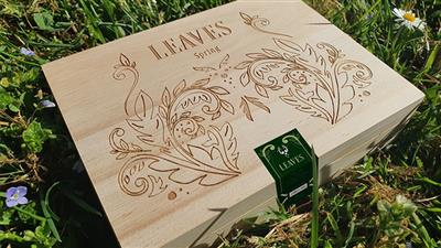 Leaves Wooden Collector's Box Set Playing Cards by Card House Company